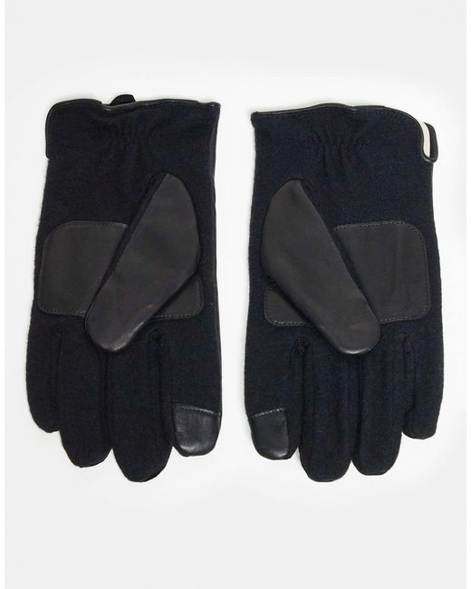 Polo Ralph Lauren Black Hybrid Leather Gloves for men