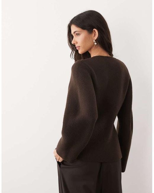 Mango Black Compact Knitted Jacket With Gold Buttons