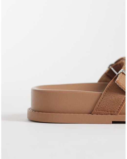 ASOS Natural Fion Woven Knit Footbed Sandals