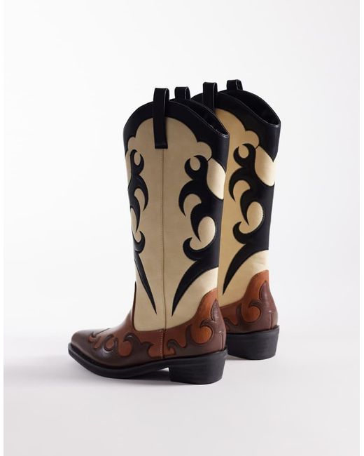 Public Desire White Celia Western Boots