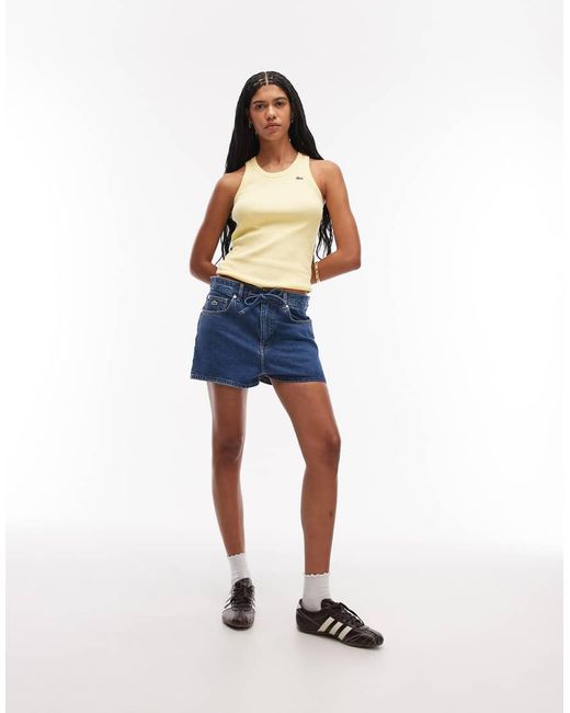 Lacoste Blue Paper Bag Denim Shorts