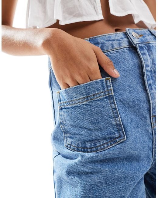 Miss Selfridge Blue Patch Pocket Denim Short