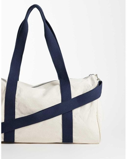 4505 White Canvas Tennis Holdall With Contrast Straps
