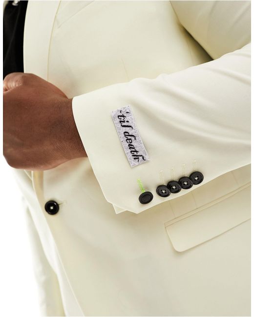 Plus - buscot - giacca da abito nera di Twisted Tailor in White da Uomo