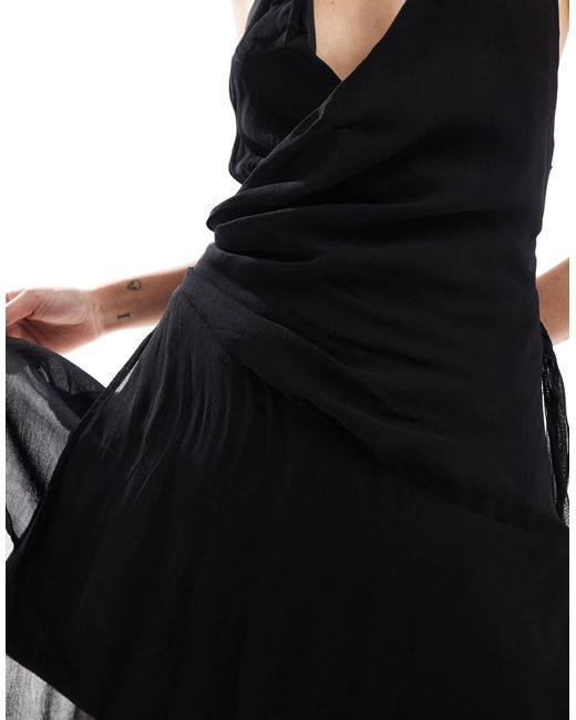 Stradivarius Black – neckholder-minikleid