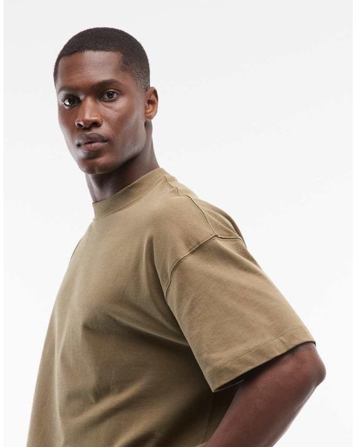 4505 Green Heavyweight Cotton Oversized T-shirt With Back Graphic And Quick Dry Finish for men