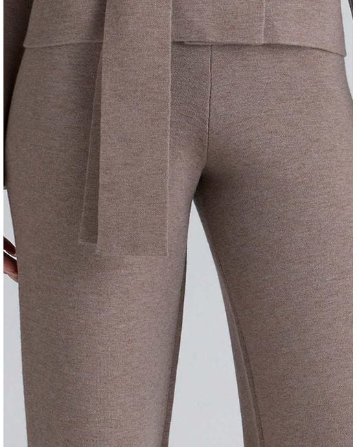 House Of Cb Brown Avery Taupe Wool Wide Leg Trousers
