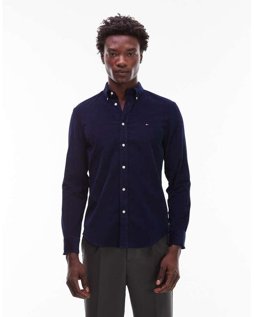Tommy Hilfiger Blue Corduroy Shirt for men