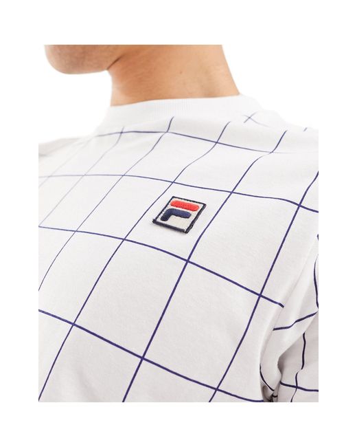 Fila White Benton T-shirt With Box Logo for men
