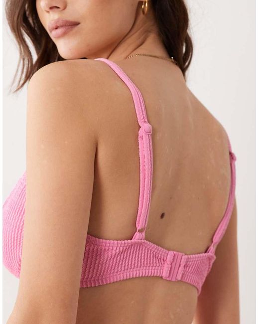 Peek & Beau Pink Crinkle Underwire Bikini Top