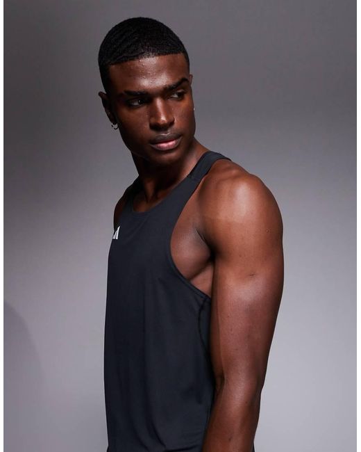 Adidas Originals Black Adidas Running Adizero Essentials Singlet for men