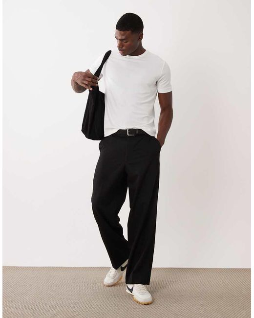 Mango White Relaxed Fit T-Shirt for men
