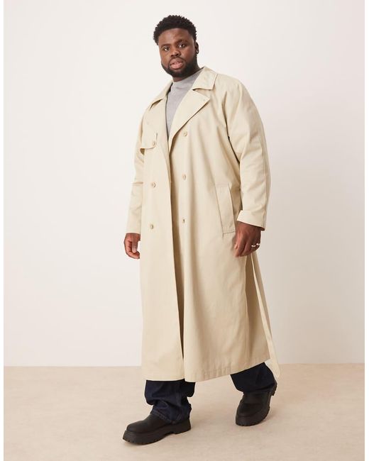 Gabardina Color Crudo Extragrande De -Beis Neutro ASOS de hombre de color Natural