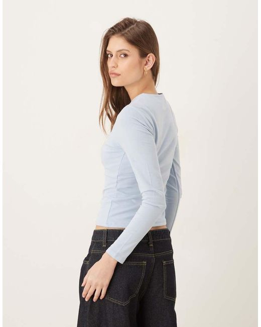 Abercrombie & Fitch White Long Sleeve Seamless Baby Tee
