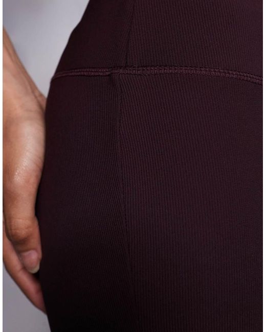 4505 Purple Petite Micro Rib Slim Kick High Waist Yoga legging