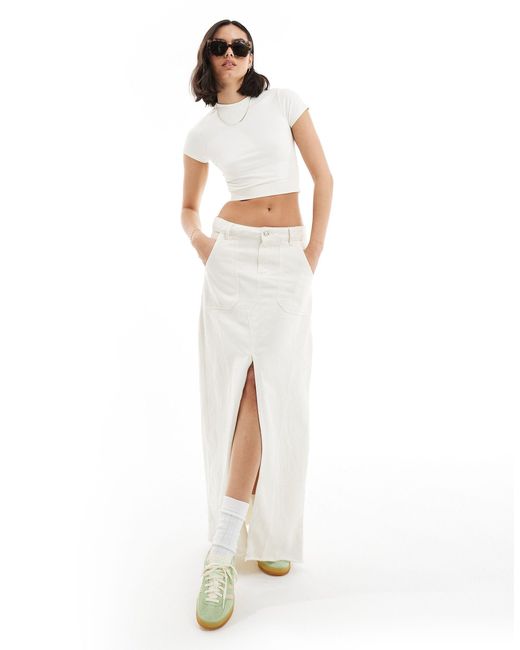 T-shirt sans coutures à manches courtes - crème Miss Selfridge en coloris White