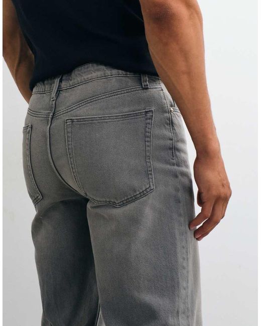 Vaqueros Grises De Corte Recto De ASOS de hombre de color Black
