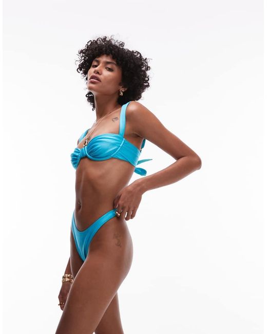 VDM The Label Blue Vdm Reversible High Rise Bikini Bottom
