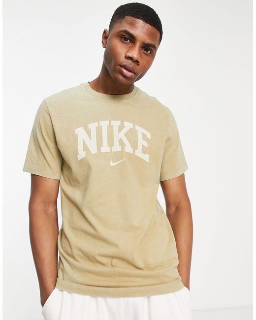 Nike Retro Arch Logo Heavyweight Oversized T-shirt in Beige (Natural ...