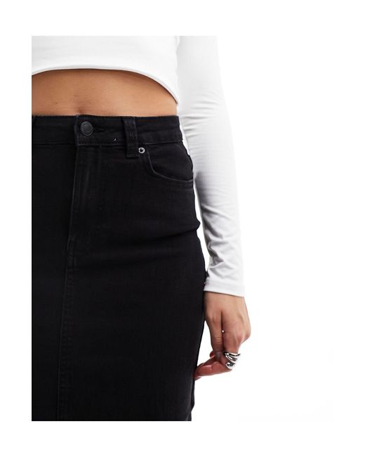 Vero Moda Black Denim Midi Skirt