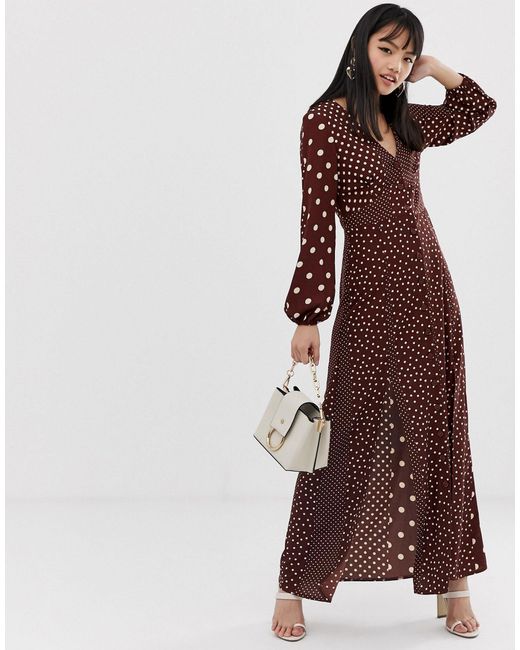 miss selfridge polka dot maxi dress