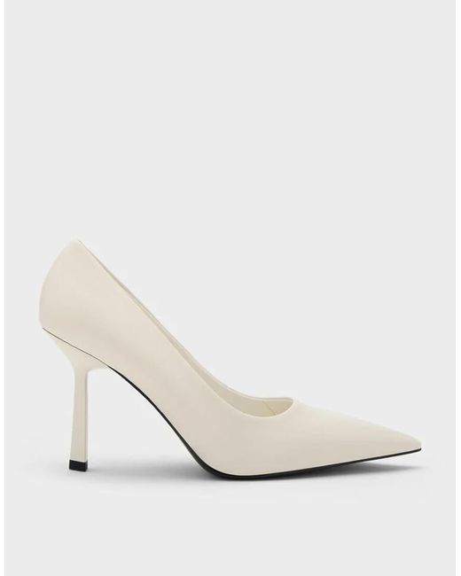 Charles & Keith White Pointed-toe Pumps