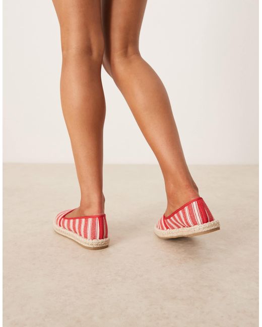 Joey - espadrilles fermées à rayures - rouge ASOS en coloris Natural