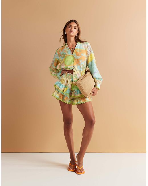Never Fully Dressed Green Ruffle Shorts Co-Ord