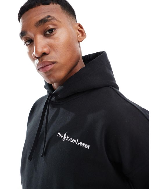 Sweat a capuche en molleton epais avec inscription logo Polo Ralph Lauren pour homme en coloris Bleu Lyst
