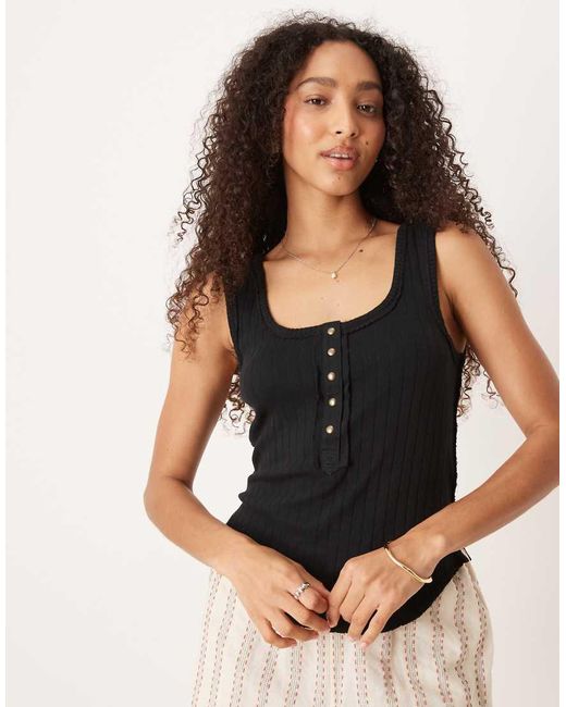 Top De Tirantes Con Cuello Panadero Bryson De Free People de color Black
