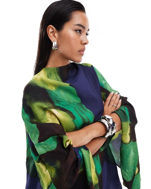 ASOS Green Batwing Overlay Playsuit