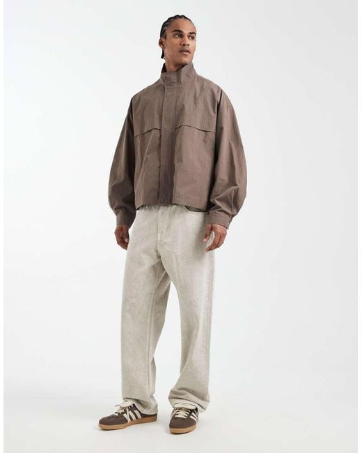 ASOS Brown Oversized Track Jacket for men