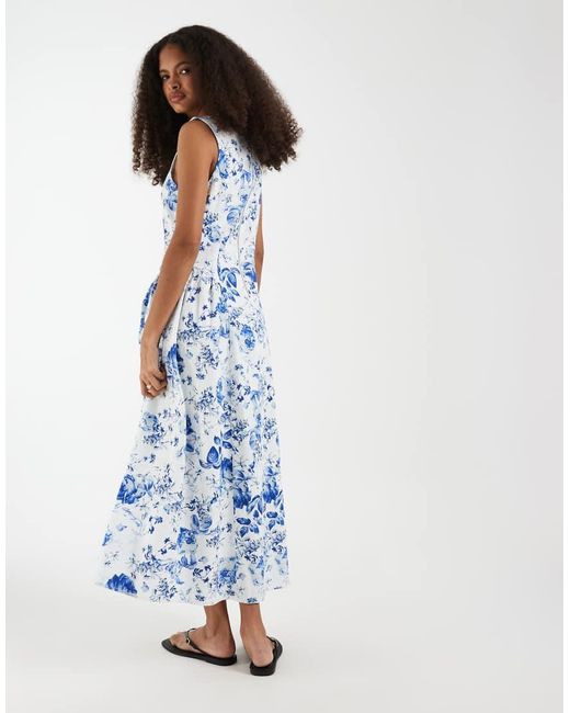 Vero Moda Blue Sleeveless Pleat Skirt Maxi Dress