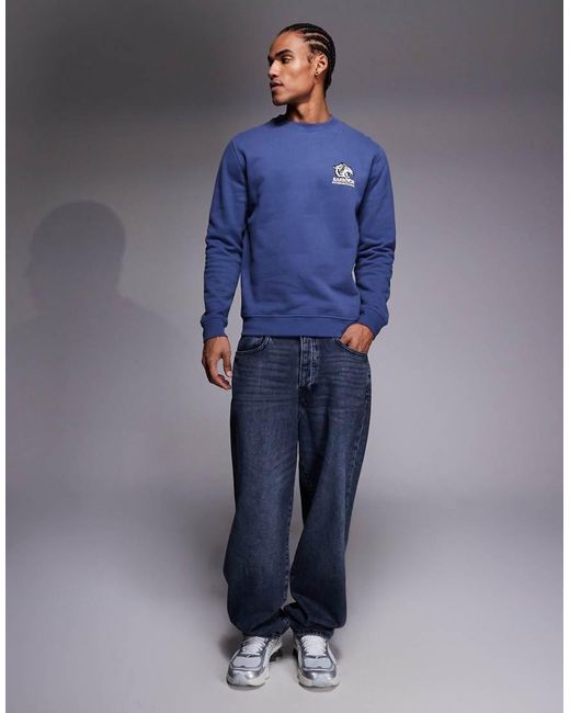 Barbour Blue Talisman Graphic Logo Sweatshirt With Back Print for men