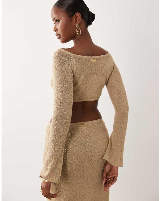 Honest The Label Brown Aura Knitted Bandeau Top