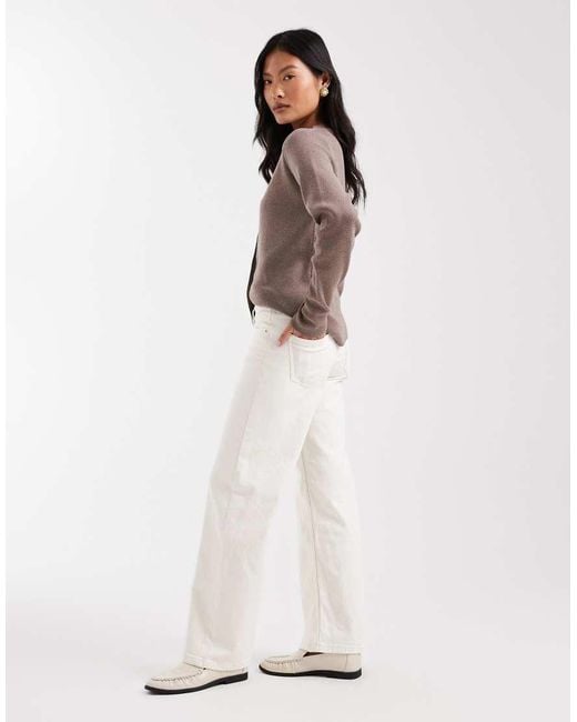 Only Petite Multicolor Judy Low Rise Wide Leg Jeans