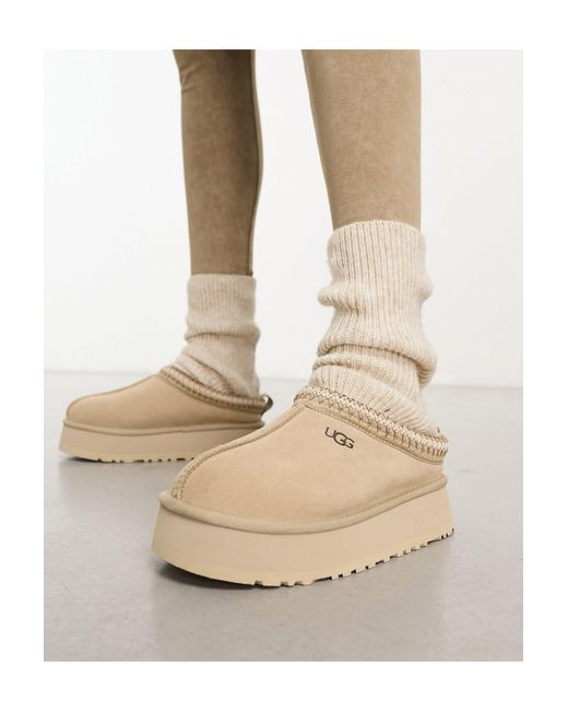 UGG Tazz Shearling Lined Platform Shoes in Natural | Lyst
