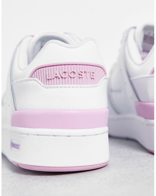 Lacoste Court Cage Irridescent Trainers in White | Lyst