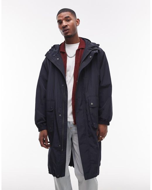 Topman White Lightweight Ripstop Parka Jacket for men