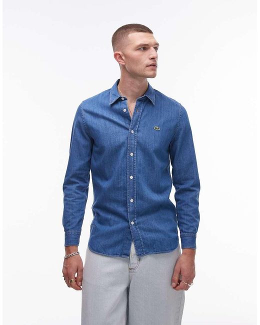 Lacoste Blue Denim Long Sleeve Shirt for men