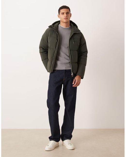 ARKET Brown Down Filed Puffer Jacket With Hood for men