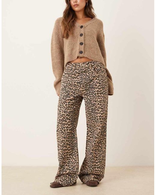 Mango Natural Leopard 100% Cotton Straight Jean