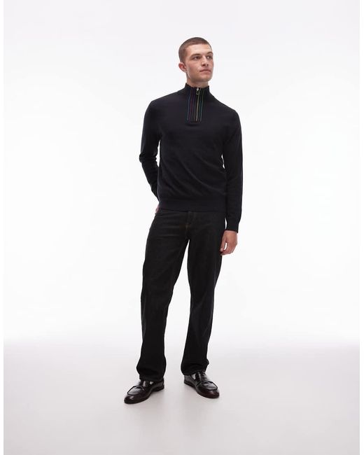 Paul Smith Blue Paul Smith Quarter Zip Sweater for men
