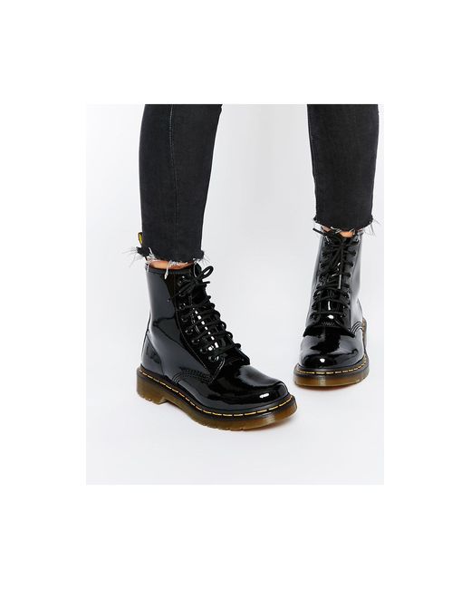 dr martens 1461 classic black patent flat shoes