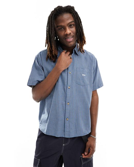 Chemise manches courtes à carreaux Obey pour homme en coloris Blue