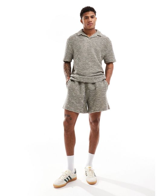 ASOS Natural Co-ord Oversized Shorts for men