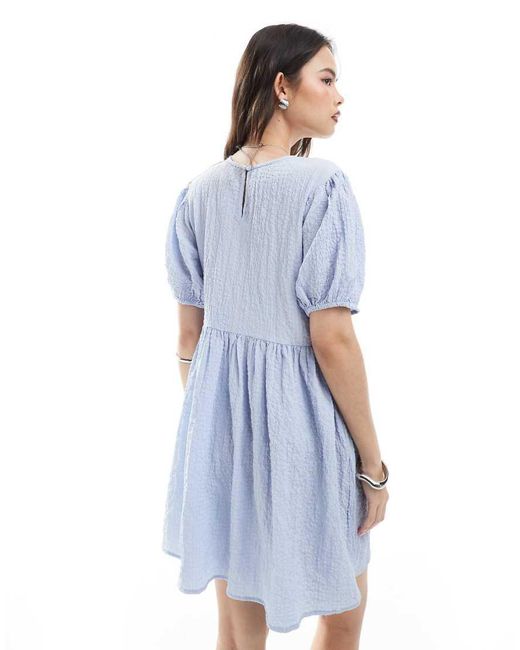New Look Blue Bow Front Mini Dress