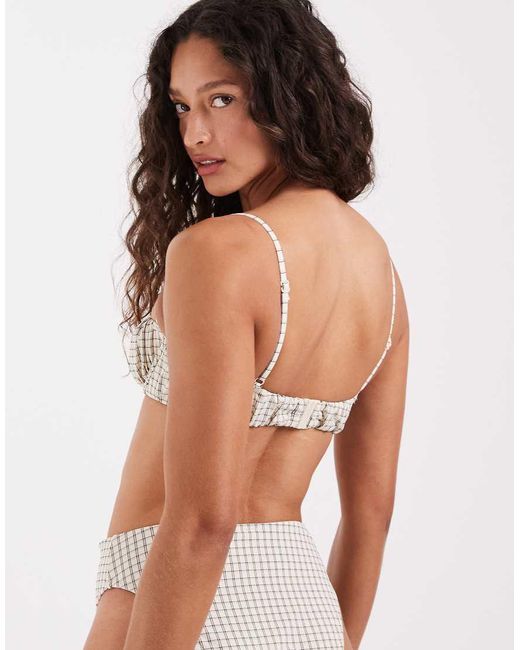 ASOS Brown Piper Paper Touch Underwire Balconette Bikini Top