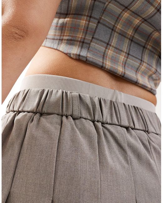 Sixth June Gray Raw Hem Pleated Mini Skirt