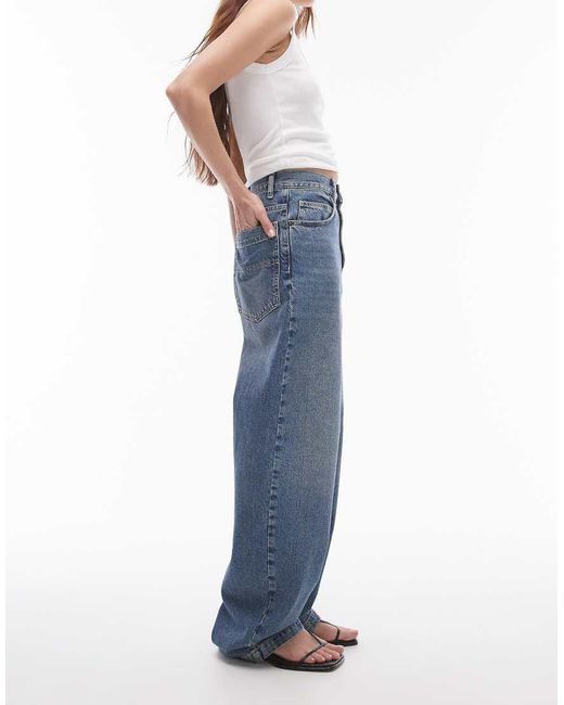 TOPSHOP Blue High Rise baggy Jeans